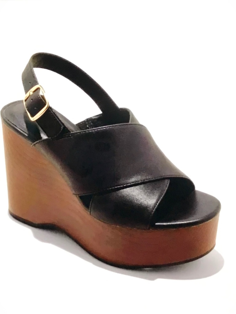 UNIVERSAL THREAD Naomi Wedge Platform Heel Sandals Black Size 7.5